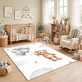 Minibabyrooms Balonlu Ayıcık Balon Desenli Halı
