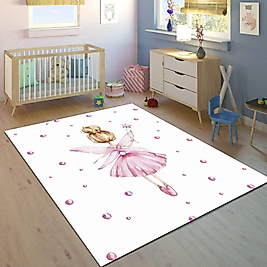 Minibabyrooms Pembe Peri Desenli 8 mm Kalınlıkta Çocuk Odası Halısı