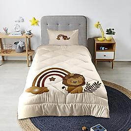 Minibabyrooms  Aslan ve Gökkuşağı Desenli Kapitone Yorgan