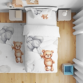 Minibabyrooms Balonlu Ayıcık Desenli Nevresim Takımı