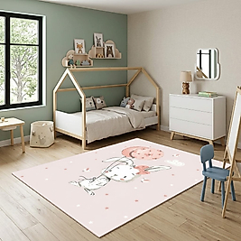 Minibabyrooms Balonlu Tavşan Desenli Halı