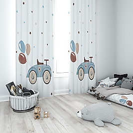 Minibabyrooms  Klasik Araba ve Balonlar Temalı Fon Perde