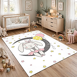Minibabyrooms Ayda Oturan Tavşan Desenli Halı