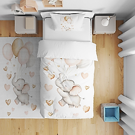 Minibabyrooms   Fil ve Balonlar Desenli Nevresim Takımı
