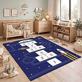 Minibabyrooms Uzay ve Seksek Desenli Halı