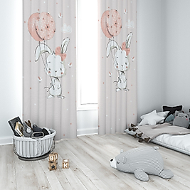 Minibabyrooms Balonlu Tavşan Temalı Fon Perde