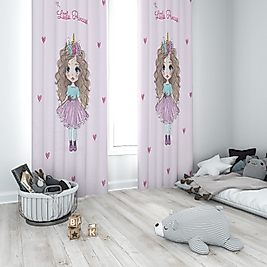 Minibabyrooms Kabarık Saçlı Prenses  Temalı Fon Perde
