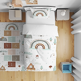 Minibabyrooms Seksek Gökkuşağı Desenli Nevresim Takımı