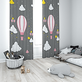 Minibabyrooms  Pembe Uçan Balon Temalı Fon Perde