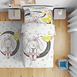 Minibabyrooms  Ayda Sevimi Tavşan Desenli Nevresim Takımı