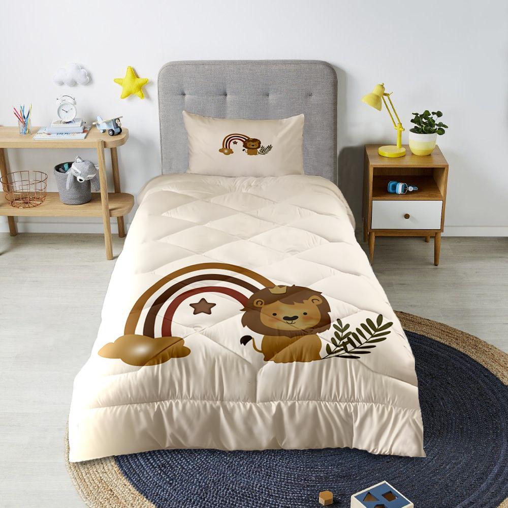 Minibabyrooms  Aslan ve Gökkuşağı Desenli Kapitone Yorgan