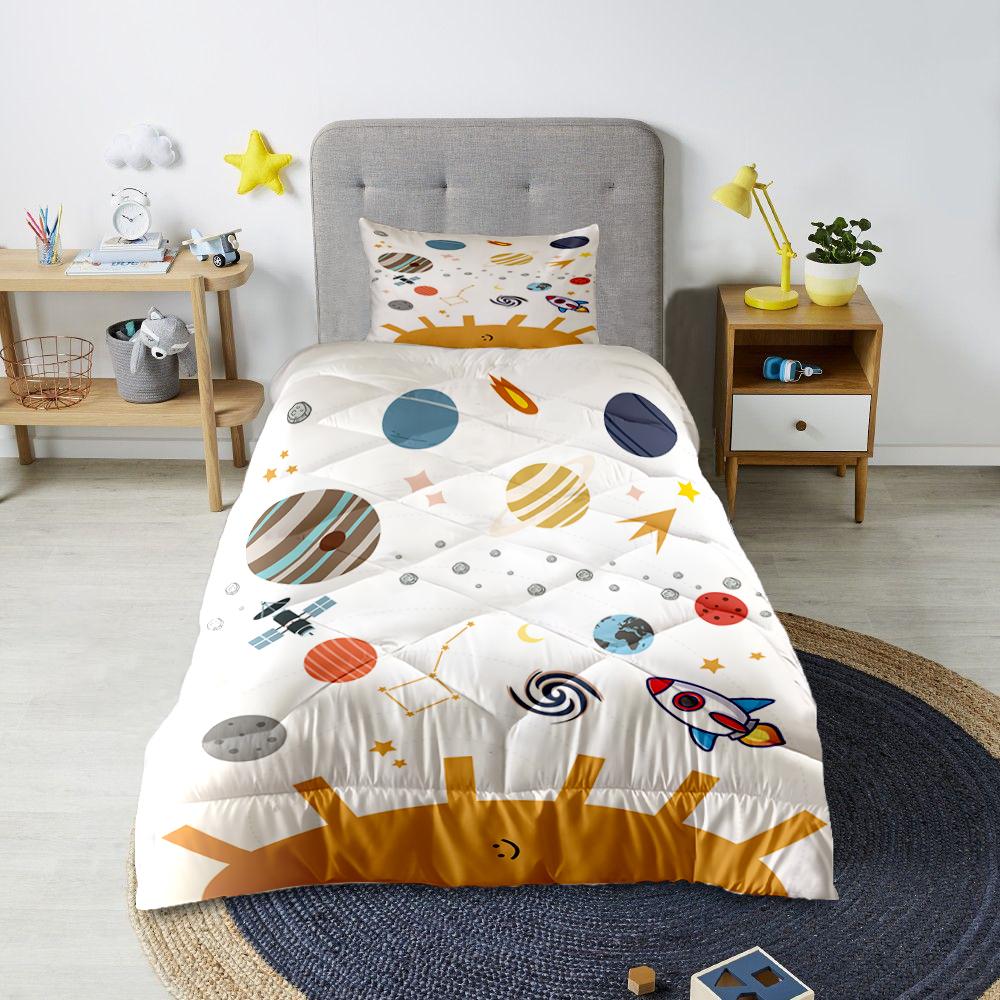 Minibabyrooms  Güneş ve Gezegenler Desenli Kapitone Yorgan