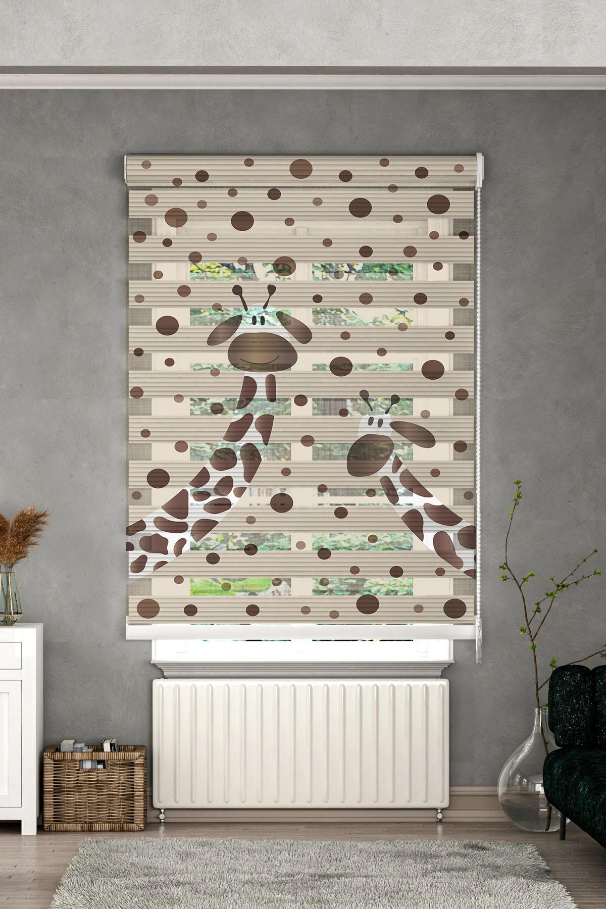 Minibabyrooms  Zürafalar Desenli Zebra Perde