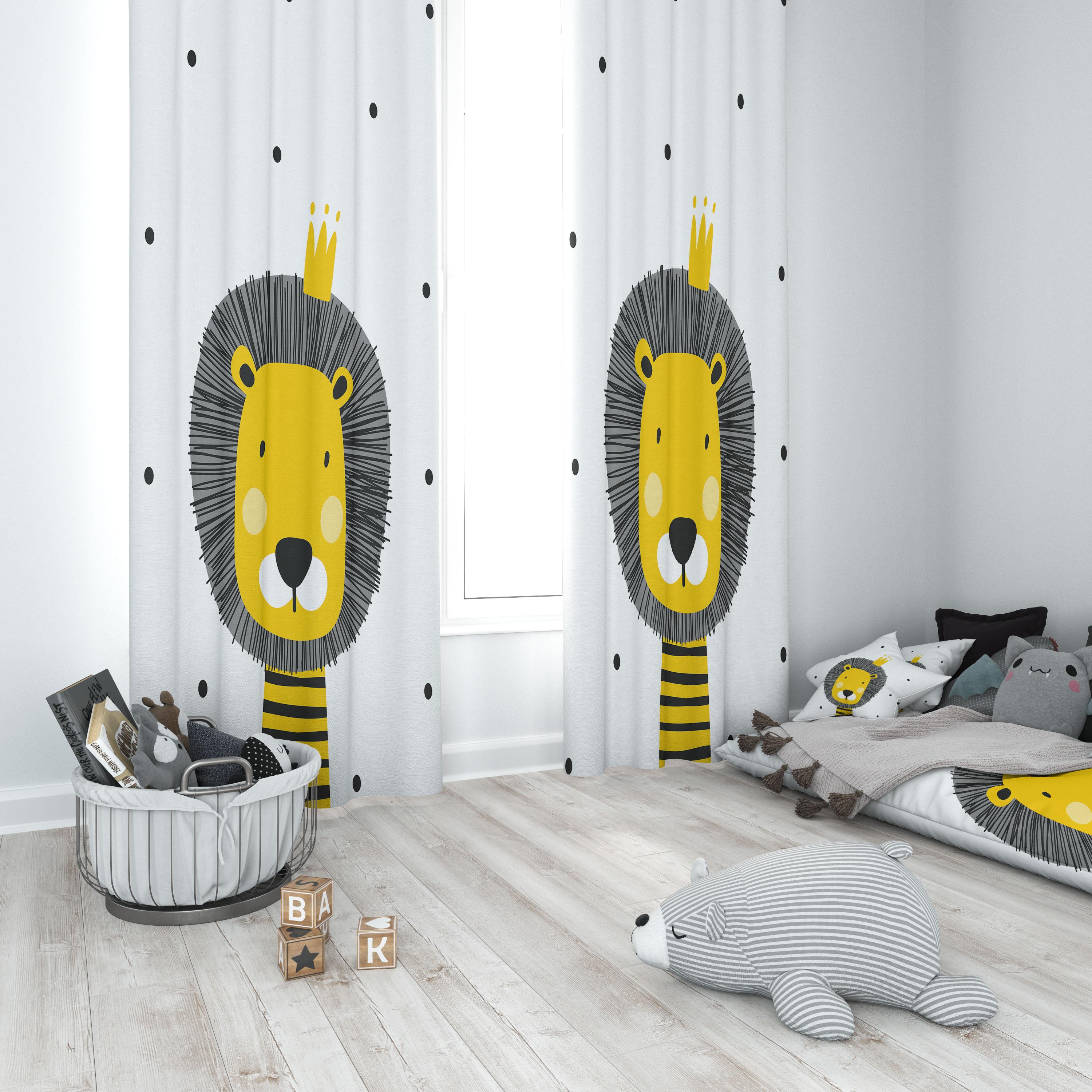 Minibabyrooms Benekli Aslan Temalı Fon Perde