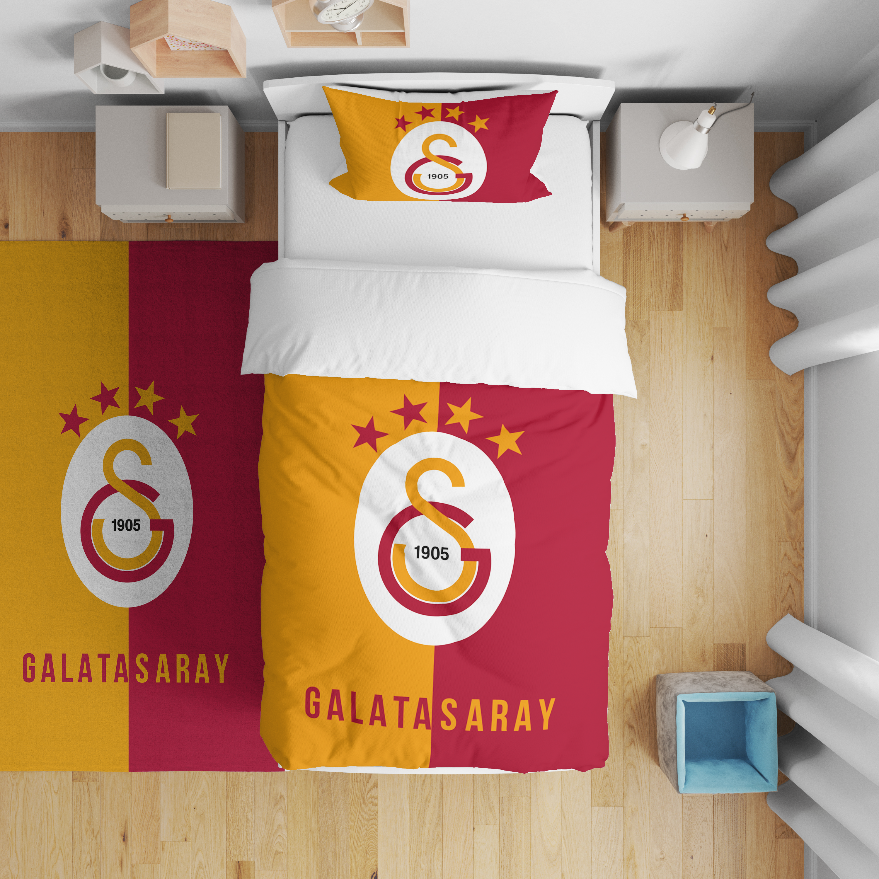 Minibabyrooms Galatasaray Parçalı Desenli Nevresim Takımı
