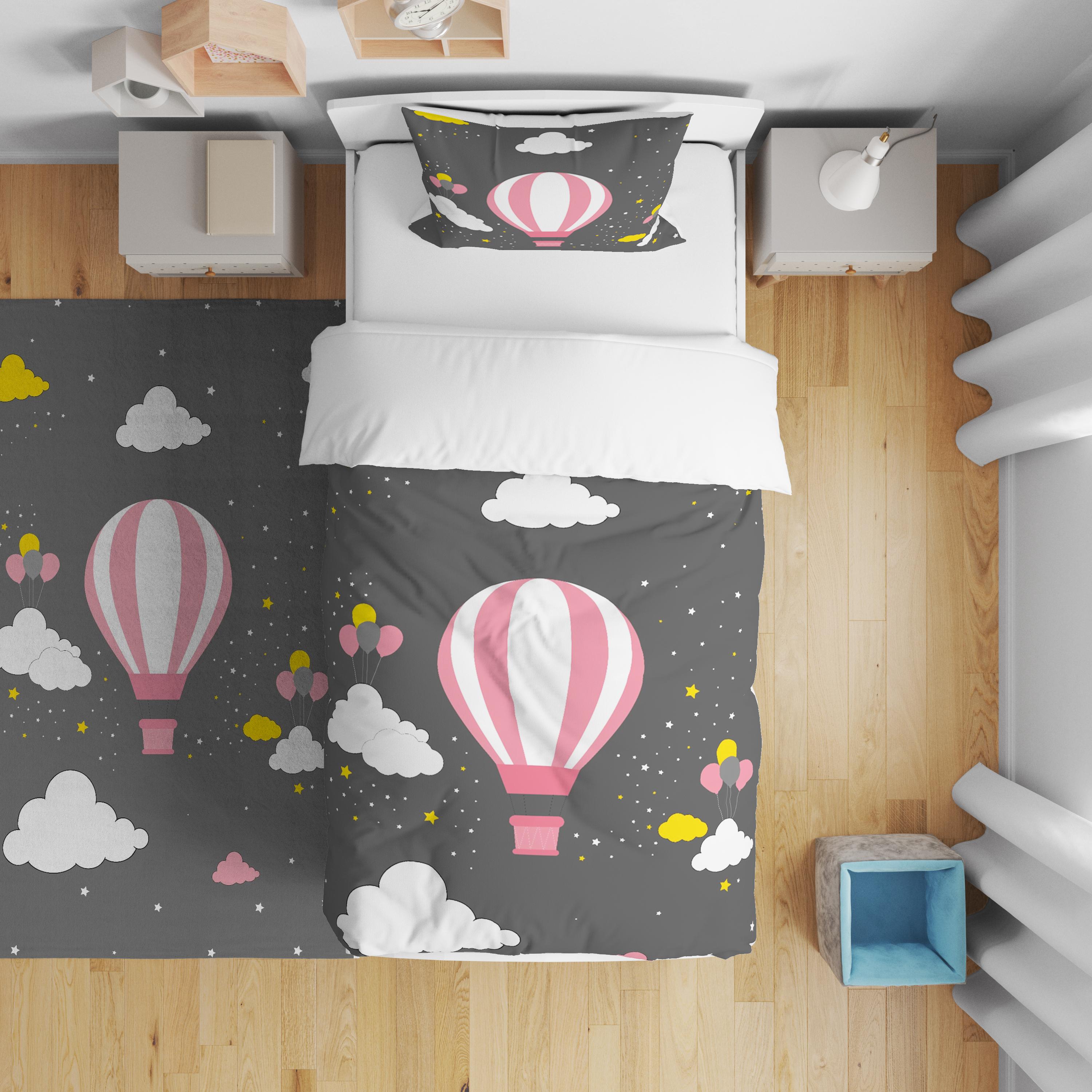 Minibabyrooms Pembe Uçan Balon Desenli Nevresim Takımı