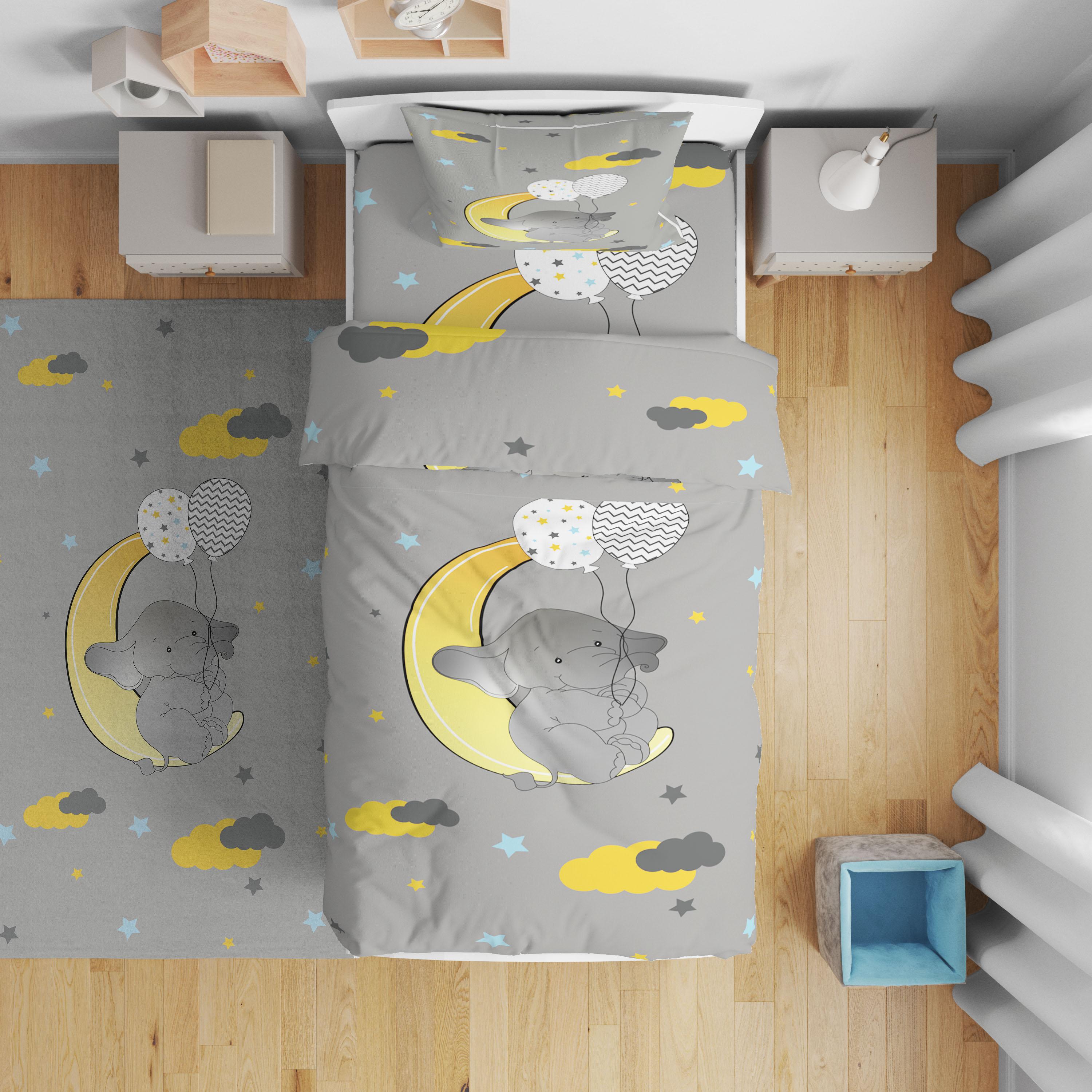 Minibabyrooms Ayda Fil ve Balonlar Desenli Nevresim Takımı