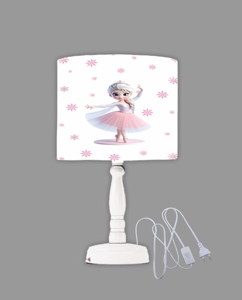 Minibabyrooms Balerin Elsa Desenli Ahşap Oyma Ayak Abajur